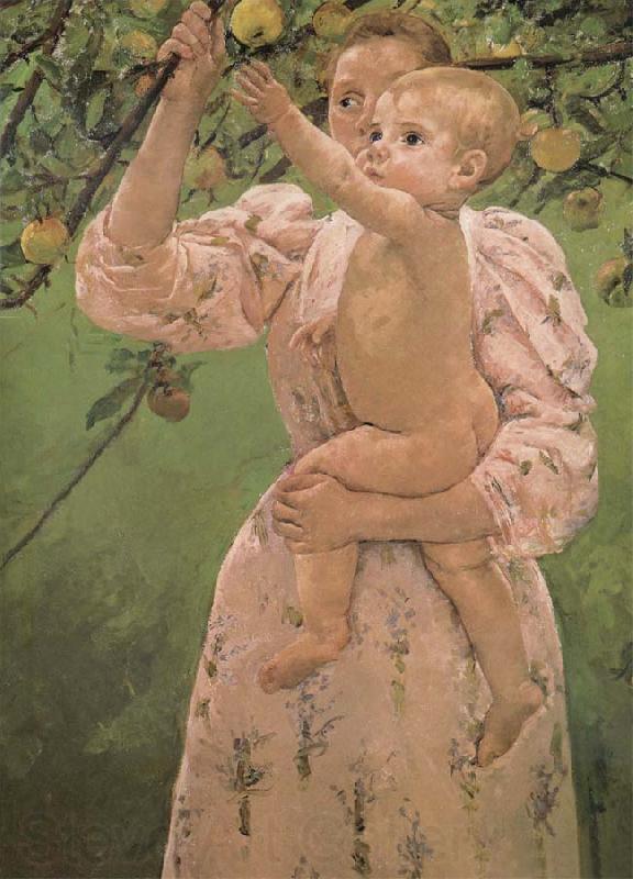 Mary Cassatt Drinks trying to reach an apple Norge oil painting art
